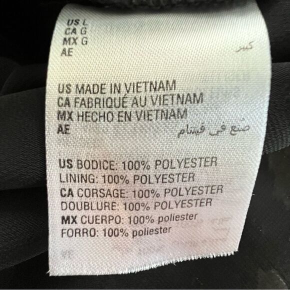 Bar III Black Floral Chiffon Blouse size Large - Picture 8 of 9